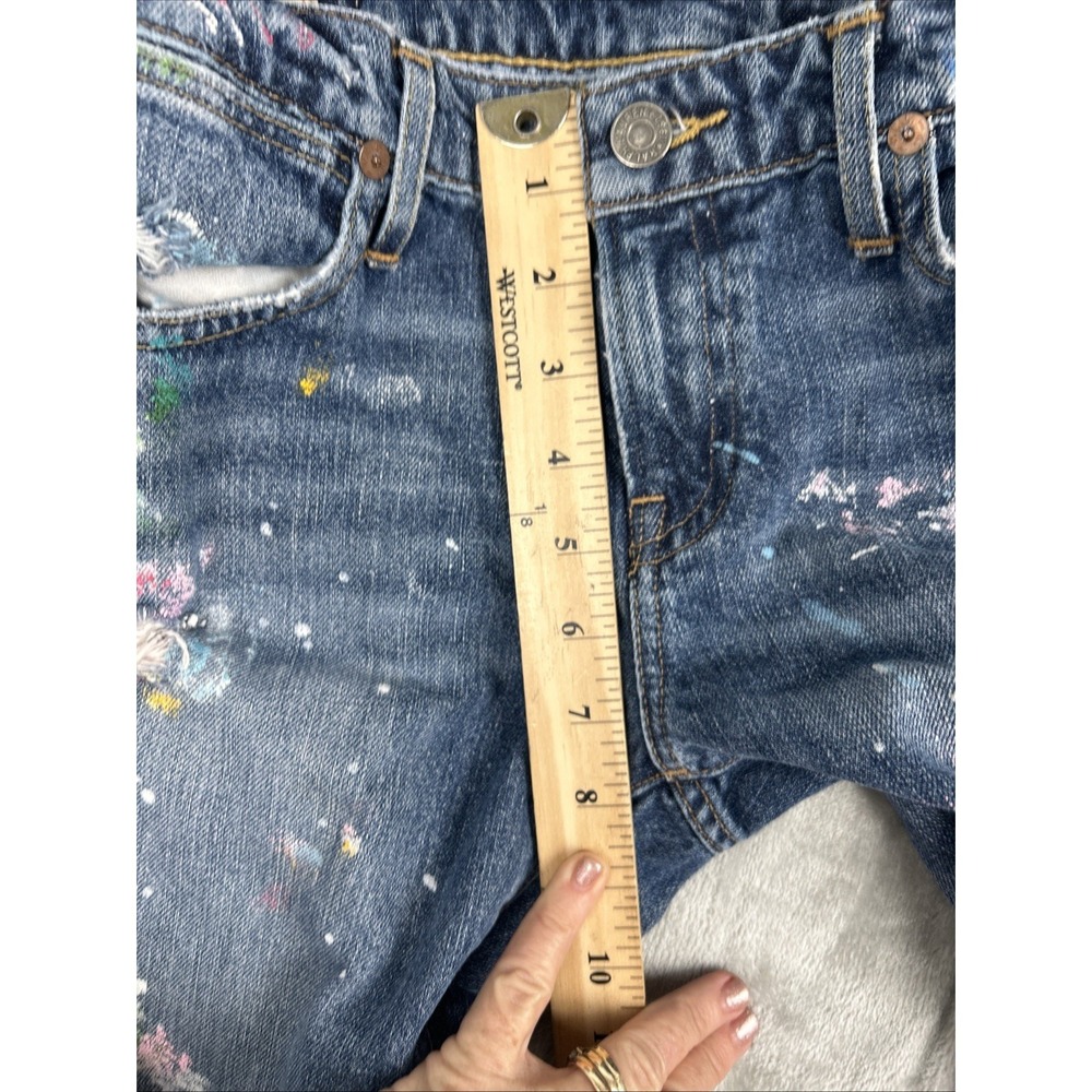 Polo Ralph Lauren Astor Slim Boyfriend Jeans Paint Splatter Distressed Jeans 27 - Picture 5 of 16